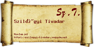 Szilágyi Tivadar névjegykártya