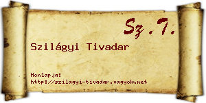 Szilágyi Tivadar névjegykártya